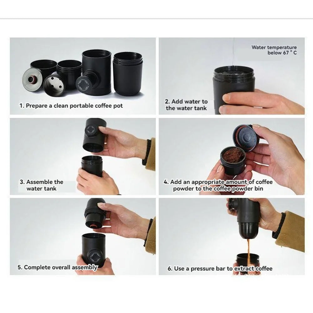 Portable Hand-Press Espresso Maker – Travel & Picnic Manual Coffee Brewer