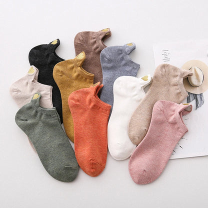 4 Pairs Lot Fashion Socks Women 2022 New Spring Cotton Color Novelty Girls Cute Heart Embroidery Casual Funny Ankle Socks Pack