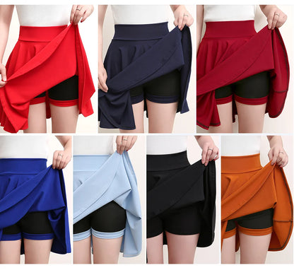 2023 Summer Fashion  Shorts Skirts Womens  School Korean Style Red Black Mini Aesthetic Pleated High Waist Skirt Female