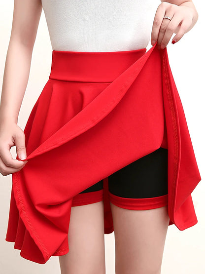 2023 Summer Fashion  Shorts Skirts Womens  School Korean Style Red Black Mini Aesthetic Pleated High Waist Skirt Female