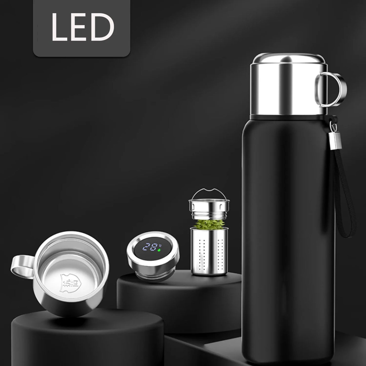 1200ML Smart Thermos – LED Temp Display, Hot & Cold Bottle for Outdoor & Sports