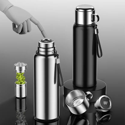 1200ML Smart Thermos – LED Temp Display, Hot & Cold Bottle for Outdoor & Sports