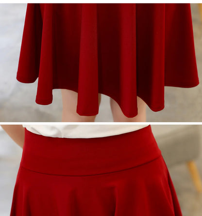 2023 Summer Fashion  Shorts Skirts Womens  School Korean Style Red Black Mini Aesthetic Pleated High Waist Skirt Female