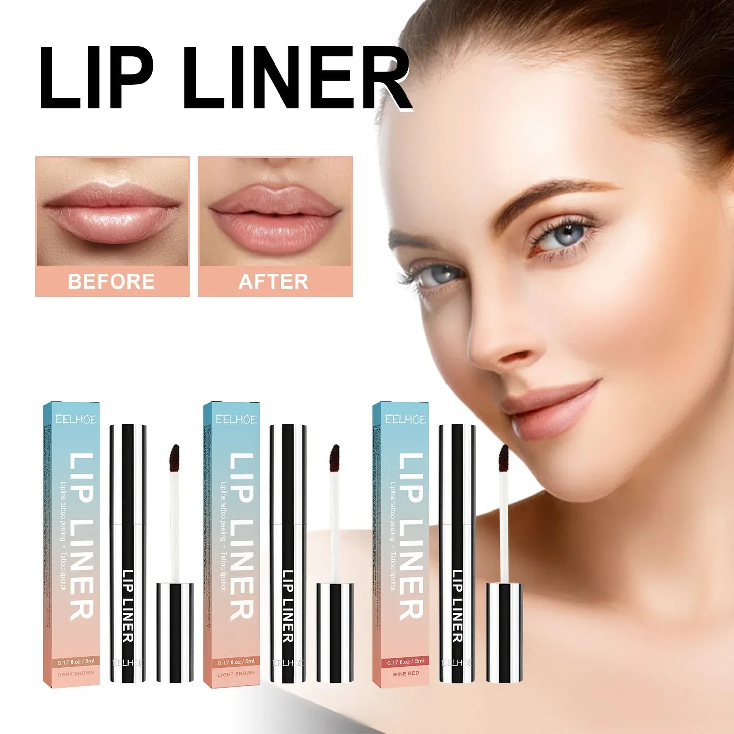 Waterproof Peel-Off Lip Tint – Long-Lasting Matte Tattoo Lip Gloss, Brown Contour Lip Stain