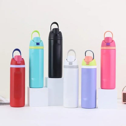 2025 Stainless Steel Insulated Water Bottle with Straw – BPA-Free, Leak-Proof, 24oz/32oz Sports Bottle for Travel, Gym & Outdoor Use