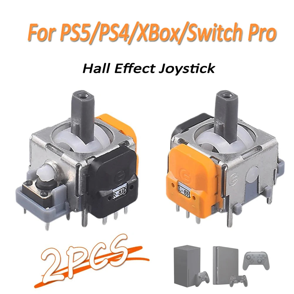 2PCS Hall Effect Joystick Modules – High-Precision 3D Analog Sticks for PS5, PS4, Xbox, Switch Pro Controllers