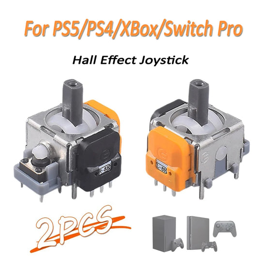 2PCS Hall Effect Joystick Modules – High-Precision 3D Analog Sticks for PS5, PS4, Xbox, Switch Pro Controllers