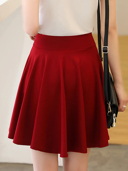 2023 Summer Fashion  Shorts Skirts Womens  School Korean Style Red Black Mini Aesthetic Pleated High Waist Skirt Female