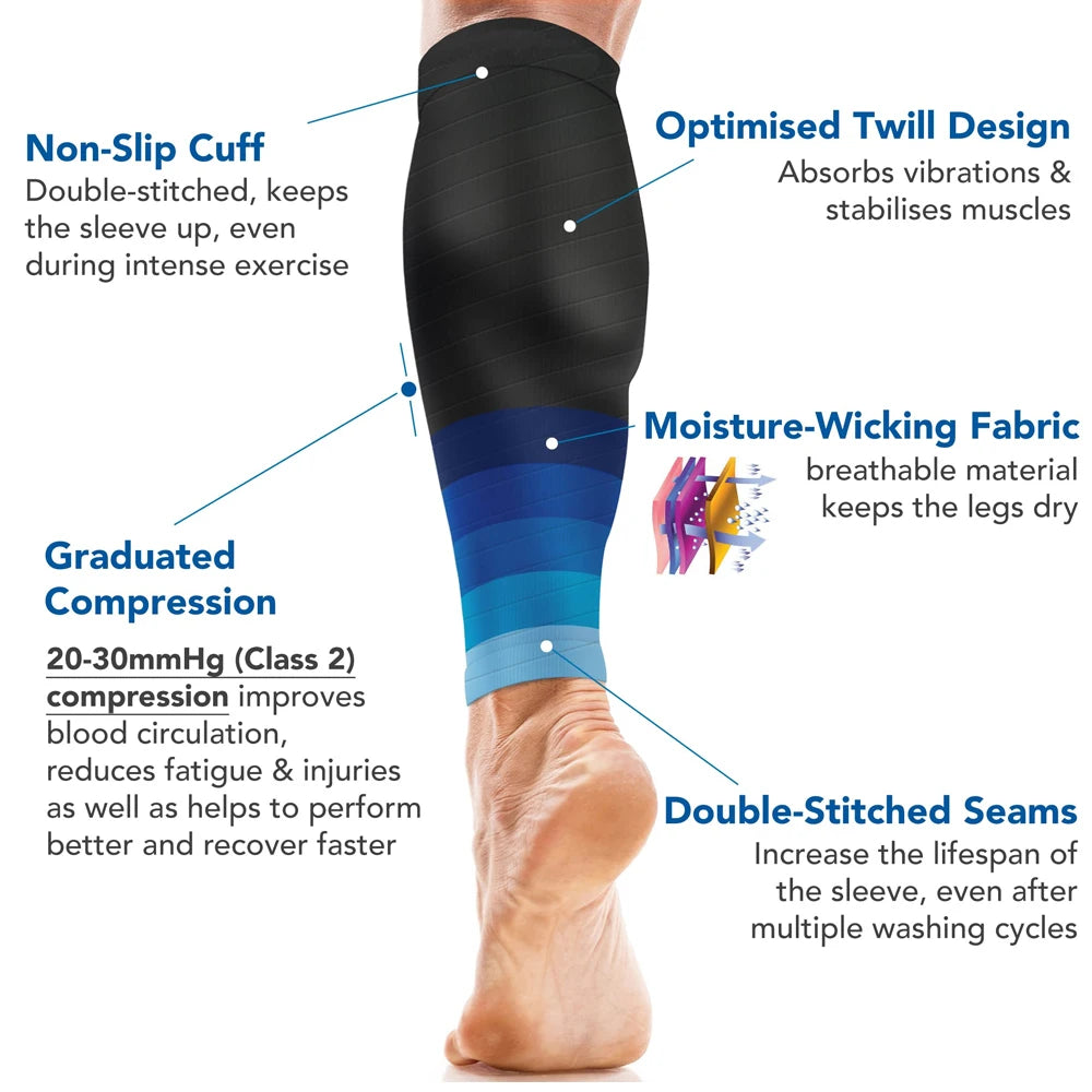 20-30 mmHg Compression Calf Sleeves – Sports Socks for Running, Recovery & Shin Splints (Unisex)