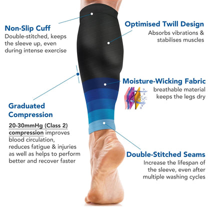 20-30 mmHg Compression Calf Sleeves – Sports Socks for Running, Recovery & Shin Splints (Unisex)