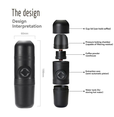 Portable Hand-Press Espresso Maker – Travel & Picnic Manual Coffee Brewer