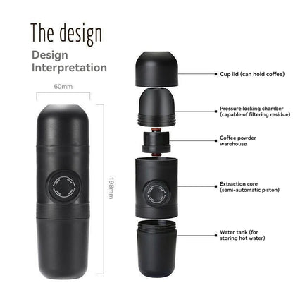 Portable Hand-Press Espresso Maker – Travel & Picnic Manual Coffee Brewer