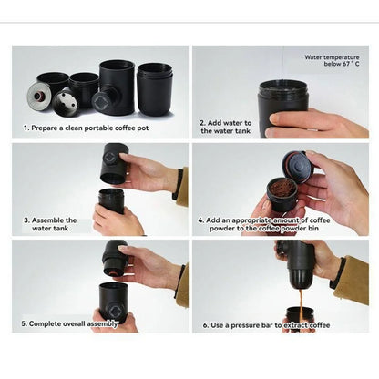 Portable Hand-Press Espresso Maker – Travel & Picnic Manual Coffee Brewer
