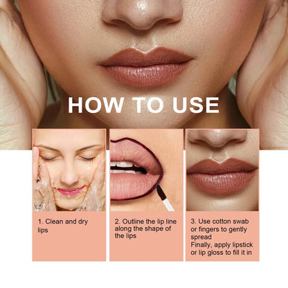 Waterproof Peel-Off Lip Tint – Long-Lasting Matte Tattoo Lip Gloss, Brown Contour Lip Stain