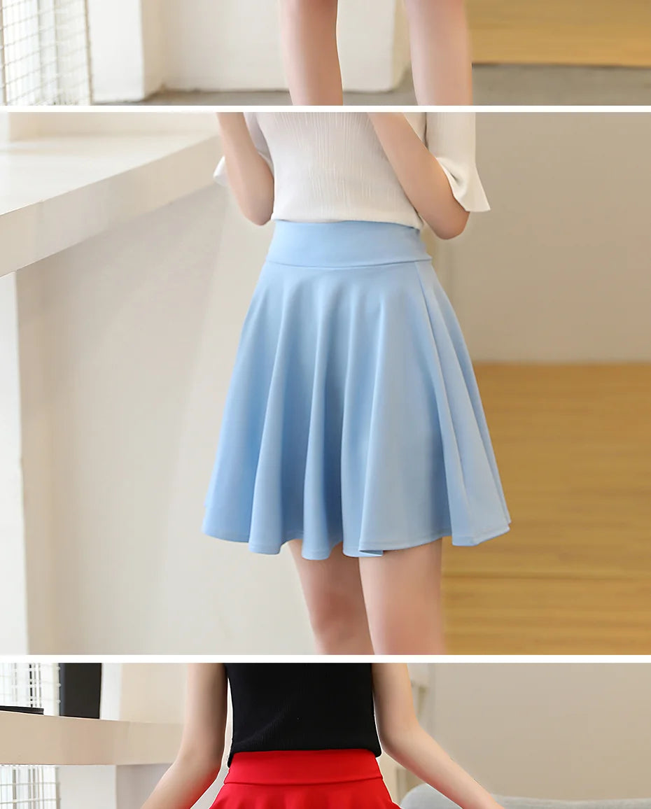 2023 Summer Fashion  Shorts Skirts Womens  School Korean Style Red Black Mini Aesthetic Pleated High Waist Skirt Female