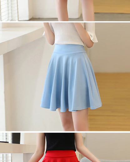 2023 Summer Fashion  Shorts Skirts Womens  School Korean Style Red Black Mini Aesthetic Pleated High Waist Skirt Female