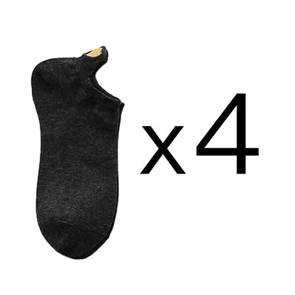 4 Pairs Lot Fashion Socks Women 2022 New Spring Cotton Color Novelty Girls Cute Heart Embroidery Casual Funny Ankle Socks Pack