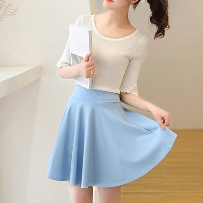 2023 Summer Fashion  Shorts Skirts Womens  School Korean Style Red Black Mini Aesthetic Pleated High Waist Skirt Female