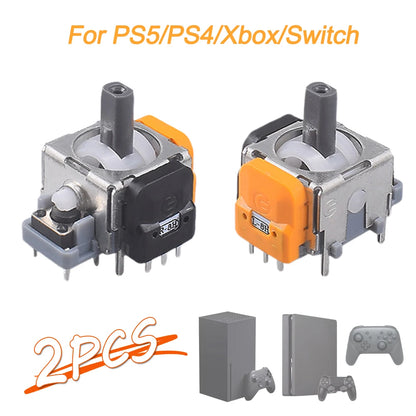2PCS Hall Effect Joystick Modules – High-Precision 3D Analog Sticks for PS5, PS4, Xbox, Switch Pro Controllers