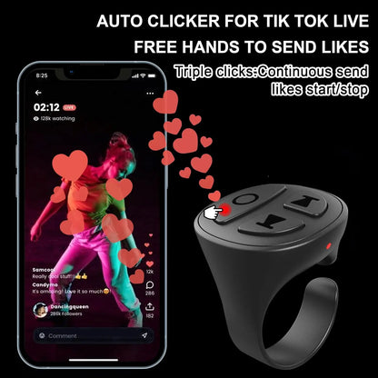 Bluetooth Scrolling Ring – TikTok Remote Controller for Hands-Free Swiping & Selfies"