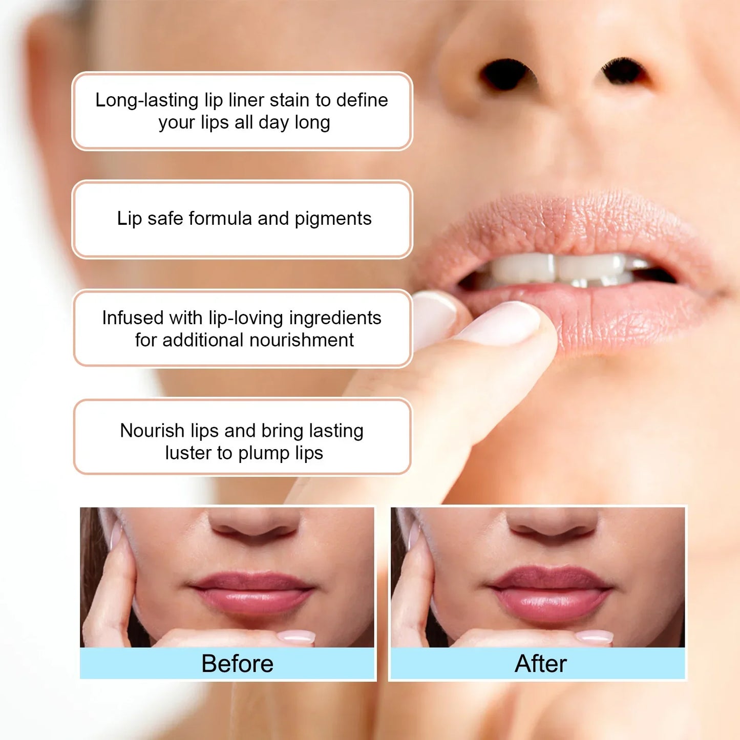 Waterproof Peel-Off Lip Tint – Long-Lasting Matte Tattoo Lip Gloss, Brown Contour Lip Stain