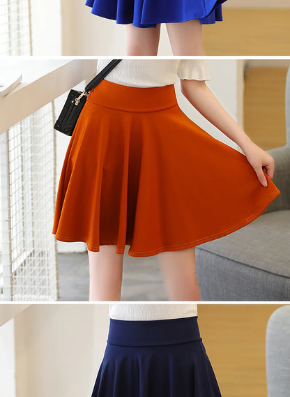 2023 Summer Fashion  Shorts Skirts Womens  School Korean Style Red Black Mini Aesthetic Pleated High Waist Skirt Female