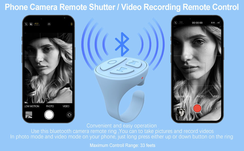 Bluetooth Scrolling Ring – TikTok Remote Controller for Hands-Free Swiping & Selfies"