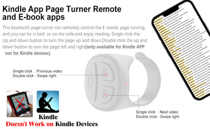 Bluetooth Scrolling Ring – TikTok Remote Controller for Hands-Free Swiping & Selfies"